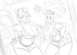 2019 2_tails 2girls :d ajeng_(androjuniarto) androjuniarto anthro big_breasts big_thighs breasts catgirl delivery_employee felizza_(androjuniarto) female female_focus female_only furry furry_ears furry_female hips large_breasts original original_character pizza pizza_delivery sketch smile thick_thighs thighs wide_hips