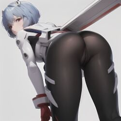 ai_generated ass_focus ayanami_rei clothed katsuprime neon_genesis_evangelion plugsuit rei_ayanami stable_diffusion