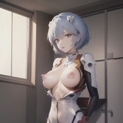 ai_generated ayanami_rei breasts katsuprime neon_genesis_evangelion plugsuit rei_ayanami stable_diffusion