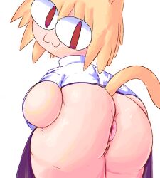 1girls 2d :3 animal_ears animal_humanoid anus ass ass_focus back_view bbl big_ass big_butt blonde_hair boots bottomless butt cat_ears cat_humanoid cat_tail catgirl clothed clothing exposed_ass eye_contact felid felid_humanoid feline feline_humanoid female female_only genitals hair huge_ass humanoid inner_ear_fluff lodetail looking_at_viewer looking_back mammal mammal_humanoid melty_blood mob_face neco-arc no_panties pale_skin presenting pussy red_eyes shirt short_hair shortstack simple_background skirt skirt_lift skirt_up smile solo solo_female solo_focus standing sweater tail tan_body tan_skin thick_thighs thighs topwear tsukihime tuft type-moon white_background white_clothing white_shirt white_topwear wide_hips