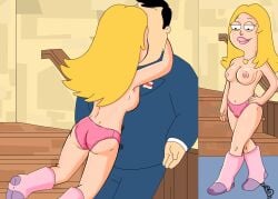 accurate_art_style affection affectionate american_dad ass ass_focus ass_grab ass_out ass_up back back_view background belly belly_button big_ass big_breasts big_male bilions black_hair blonde_female blonde_hair boots bottomwear breast_press breast_squish breasts_out busty cameltoe comic comic_page comic_panel dilf duo duo_focus faceless_male fit_female francine_smith front_view full_color half-closed_eyes half-dressed half_naked half_nude hugging kissing lingerie lingerie_only looking_at_viewer looking_away looking_down looking_pleasured milf nice_ass no_bra older_female older_male pink_nipples pink_panties posing side_boob side_view sideboob small_areola stan_smith