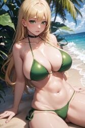 1girls ai_generated bikini blonde_hair curvaceous curvy_body curvy_female female_focus female_only huge_breasts jordan53 kurzray long_hair stable_diffusion voluptuous voluptuous_female