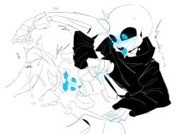 animated_skeleton blue_eye blue_tongue bottomless crying cum cum_inside cum_leaking ectotongue heki_(artist) legs_apart legs_spread miss60250 partially_clothed penis sans sans_(undertale) sex skeleton spread_legs tears tongue tongue_out undead undertail undertale undertale_(series) white_background