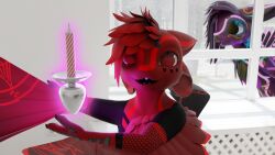 3d 4_ears anthro avali birthday blender_(software) blender_cycles buttplug candle chillthecutie_(character) claws digital_media_(artwork) duo eldritch_abomination feathers harbalarm harbalarm_(character) hi_res male multi_ear open_mouth plug_(sex_toy) pogchamp purple_body purple_feathers red_body red_feathers sex_toy smile winged_arms wings