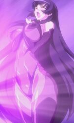 areolae black_hair breasts clothing hips large_breasts long_hair morino_yuuko nipples open_mouth screencap tentacle_and_witches thick_thighs thighs tummy wide_hips