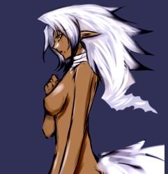 breasts completely_nude completely_nude_female disgaea disgaea_4 fenrich genderswap_(mtf) medium_breasts nippon_ichi_software rule_63 side_view wolf_tail