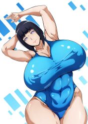 big_breasts bigger_version_available blue_bikini boruto:_naruto_next_generations busty enormous_breasts hips huge_breasts hyuuga_hinata large_breasts massive_breasts mojihe naruto nipple_bulge oppai smile thighs thighs_together