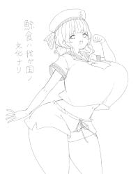 big_breasts breasts huge_breasts large_breasts sabanotami sailor_hat