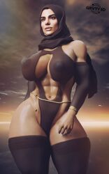 1girls 3d abs arabian ass big_ass big_breasts breasts brown_nipples call_of_duty call_of_duty_modern_warfare_2_(2022) curvaceous curvy curvy_body curvy_figure farah_karim female female_only grvty3d hijab hourglass_figure huge_ass huge_breasts middle_eastern_female solo solo_female thick_ass thick_thighs veil