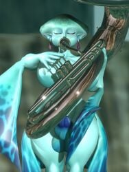 1futa 3d balls blender blender_(software) blue_body blue_skin blurry_background brass_instrument closed_eyes dld493v2 ear_piercing featureless_breasts fins fish_girl futa_only futanari large_breasts musical_instrument nintendo non-mammal_breasts ocarina_of_time penis playing_instrument princess_ruto puffed_cheeks puffy_cheeks self_upload solo solo_futa sousaphone the_legend_of_zelda tuba zora