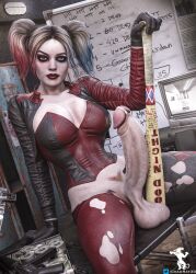 1futa 3d 3d_(artwork) ballsack batman_(series) big_balls big_breasts big_penis big_testicles blonde_hair breasts chadrat clothed clothing cum curvy curvy_figure dc dc_comics erection futa_only futanari harley_quinn harley_quinn_(injustice) huge_cock humanoid_penis injustice_2 legwear lips looking_at_viewer pants penis penis_out precum pubes pubic_hair revealing_penis ripped_clothing sitting solo solo_futa spread_legs sweat sweatdrop sweating sweaty_body testicles thick_penis thick_thighs thighs twintails