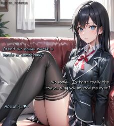 ai_generated my_teen_romantic_comedy_snafu nahito_koketsu school_uniform thighhighs yukinoshita_yukino