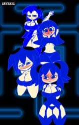 4girls blinky_(pac-man) clyde_(pac-man) female female_only giygal inky_(pac-man) multiple_girls pac-man_(series) pac-man_ghost_dance_(minus8) pinky_(pac-man)