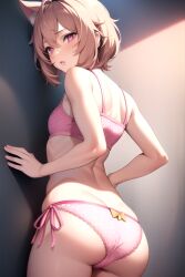 1boy ai_generated ass_focus daniela daniela_(ai) femboy feminine_male girly light-skinned_femboy light-skinned_male light_skin male male_only otoko_no_ko panties_with_bow pink_clothing pink_eyes pink_lips pink_panties solo