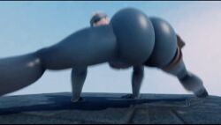 animated ass big_booty_solid_snake dreams eyepatch gay gif headband male_focus male_only old_snake solid_snake splits tight_clothing twerking