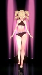 1girls 3d 9:16 animated ass barbara_(genshin_impact) barefoot black_panties black_topwear blacked blacked_clothing blonde_hair genshin_impact hip_sway kksallyear koikatsu no_sound panties shorter_than_30_seconds tagme topwear twin_drills twintails vertical_video video video_game_character walking walking_away