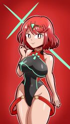 1girls breasts core_crystal female female_only nintendo pyra robveemo solo swimsuit xenoblade_(series) xenoblade_chronicles_2