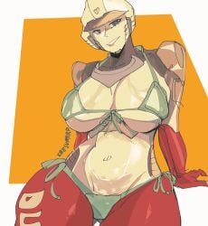 1girls alien alien_girl arcee arcee_(rotb) artist_name autobot big_breasts bikini ebesumirp female female_only full_color pose solo thick_thighs transformers transformers_rise_of_the_beasts