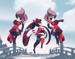 binggan gaghiel_(diives) high_thighs opera_gloves presenting presenting_hindquarters rudragon smiling xingyun xingzuo_temple