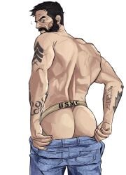 ass bonjourdraws call_of_duty call_of_duty_black_ops_2 call_of_duty_black_ops_cold_war frank_woods gay jockstrap no_visible_genitalia