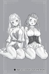 2girls black_clover female female_only manga mimosa_vermillion monochrome multiple_girls noelle_silva official_art teen teen_girl teenage_girl teenager yuki_tabata