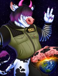 absurd_res animal_genitalia animal_penis anthro balls big_balls big_penis bovid bovid_horn bovine bovine_genitalia bovine_horn bovine_penis cattle clothed clothed_anthro clothed_male clothing cosmos destruction earth extreme_size_difference furrypur genitals hi_res horn huge_balls huge_penis hyper hyper_balls hyper_genitalia hyper_penis jacket macro macro_anthro macro_focus macro_male male mammal penis planet planet_destruction selfie selfie_pose selfie_with_penis size_difference solo space star tail tail_tuft topwear tuft vein veiny_penis
