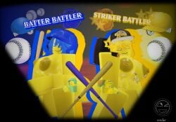 2girls 3d areolae ass baseball_bat batter_battler_(the_battle_bricks) breasts character_name nipples nude reference_image roblox roblox_game robloxian rule_63 striker_battler_(the_battle_bricks) tagme tbbfanatic the_battle_bricks thighs tumore