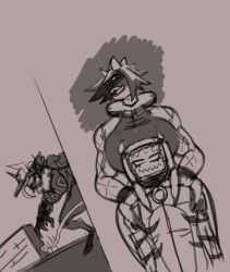 3girls background_character big_breasts clothing drako_veeronica drakobloxxer drakobloxxer_(forsaken) duo duo_focus female forsaken_(roblox) ggez2341 greyscale guest_666 guest_666_(forsaken) roblox roblox_game robloxian size_difference sketch standing tagme thick_thighs thighs veeronica