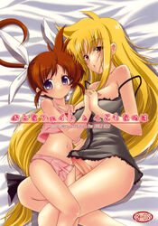 a-alflayla alpha-alf_layla fate_testarossa futanari intersex lingerie mahou_shoujo_lyrical_nanoha mahou_shoujo_lyrical_nanoha_strikers nipple_slip nipples nopan penis senya_sabou takamachi_nanoha