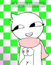 ayla breasts chubby_legs digital_drawing_(artwork) edit edited eyelashes gray_nipples kit_community looking_left munchykirby1 no_furry original_character pink_scarf simple_background smile tagme thin tiktoker turkey turkish vagina white_body