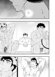 3boys abs anger_vein armpits arms_up balls bara bathhouse big_areola big_glans big_penis breasts censor_bar censored censored_penis chubby completely_nude draw_two drawtwo fat flaccid gay hi_res male male_only mature_male moobs muscles muscular muscular_arms muscular_legs muscular_male muscular_thighs navel nude obese original original_character pecs penis pointless_censoring pubic_hair public_bathroom retracted_foreskin scar_on_neck shower_head six_pack thick_eyebrows thick_penis tough_guy towel towel_on_head towel_only uncircumcised uncut washing_hair yaoi