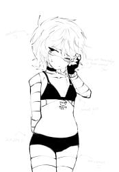 bra female female_only flustered hip_dips moistyghosty murder_drones panties sketch small_breasts solo_female underwear uzi_(murder_drones)