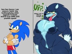 4:3 anthro armpit_hair before_and_after big_butt body_hair burping butt cr4zydonuts1 crossed_arms cuntboy dialogue english_text eulipotyphlan european_hedgehog furrowed_eyebrows genitals hedgehog hi_res himbofication looking_at_viewer male mammal mastectomy_scar moobs muscular muscular_male narrowed_eyes onomatopoeia open_mouth pubes scar scratching_butt sega sharp_teeth smug_grin solo sonic_the_hedgehog sonic_the_hedgehog_(series) sonic_the_werehog sonic_unleashed sound_effects teeth text thick_thighs tongue tongue_out trans_(lore) trans_man trans_man_(lore) transformation vulva werecreature wereeulipotyphlan werehog