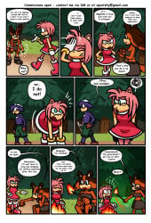 2026 absurd_res amy_rose anthro badger bent_over blue_eyes blush blush_lines boots bottomwear bovid brown_body brown_boots brown_bottomwear brown_clothing brown_footwear brown_fur brown_shoes brown_skirt brown_topwear campfire camping caprine clothing comic dialogue dress english_text erection erection_under_clothing eulipotyphlan facepalm fan_character female footwear fur green_bottomwear green_clothing green_eyes green_shorts group hedgehog hi_res male mammal multicolored_body multicolored_fur multiple_scenes mustelid musteline orange_body orange_fur pink_body pink_eyes pink_fur purple_body purple_fur red_boots red_clothing red_dress red_footwear sega sheep shocked shoes shorts skirt sonic_boom sonic_the_hedgehog_(series) speech_bubble sqootshy sticks_the_jungle_badger surprised tan_arms text topwear trio url