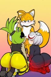 ai_generated ass ass_cheeks balls blackwhiplash blowjob booty butt double_fellatio emo enemies enemies_to_lovers goth mobian_(species) on_knees sage_(sonic_frontiers) sonic_(series) sonic_the_hedgehog_(comics) sonic_the_hedgehog_(idw) sonic_the_hedgehog_(series) sucking_balls surge_the_tenrec tails tails_the_fox