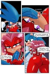 2:3 absurd_res anthro archie_comics barbell_piercing bed bedroom_eyes big_breasts big_butt big_penis blush bodily_fluids breasts butt comic cum cum_in_mouth cum_inside cybernetics cyborg duo echidna english_text eulipotyphlan european_hedgehog fangs fellatio female furniture genital_fluids genitals hand_on_penis hedgehog hi_res lien-da lying lying_on_bed machine male male/female mammal mobian_monster monotreme narrowed_eyes nipple_piercing nipples on_back on_bed onomatopoeia oral oral_penetration penetration penile penis piercing saliva saliva_on_penis seductive sega sex sonic_the_hedgehog sonic_the_hedgehog_(archie) sonic_the_hedgehog_(comics) sonic_the_hedgehog_(series) sound_effects speech_bubble teeth text thick_thighs tongue tongue_out