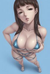 kuon_ichinose persona_5 persona brown_hair stripper_clothes revealing_clothes revealing_outfit posing posing_for_the_viewer ai_art ai_generated big_boobies big_breasts tits boobs big_tits