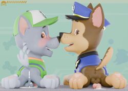 absurd_res animal_genitalia animal_penis anus balls bedroom_eyes blush bodily_fluids brown_body brown_eyes brown_fur butt canid canine canine_genitalia canine_penis canis chase_(paw_patrol) clothed clothing cum cum_in_ass cum_inside cum_on_penis domestic_dog duo ejaculation feral fur genital_fluids genitals german_shepherd grey_body grey_fur herding_dog hi_res inside leaking_cum looking_back male male/male mammal mixed_breed multicolored_body narrowed_eyes partially_clothed pastoral_dog paw_patrol penis police police_hat police_uniform raised_tail rear_view rocky_(paw_patrol) seductive smile smiling_at_viewer tail two_tone_body uniform unknowndata