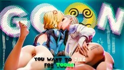 2girls 3d anal_insertion anal_plug ass big_ass blonde_hair bottomless bottomless_female character_name cloak_and_dagger dagger_(marvel) dagger_(marvel_rivals) encouraging_viewer fantastic_four feet female female/female female_only girls_kissing goon_caption goonette gooning invisible_woman invisible_woman_(marvel_rivals) jerk_off_instructions joi kissing lesbian lesbian_kiss marvel marvel_comics marvel_rivals plug pumpalooza round_ass round_butt signature sue_storm tandy_bowen text text_box yuri