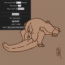 1:1 4_arms animal_genitalia animated anus bigenital du'wehyi egg egg_bound egg_laying frame_by_frame furry genitals gif long_tail mauvit'fur muddymaggot multi_arm multi_limb peeking_penis prehensile_tail pushing_out sheath solo tail tail_thumping teats tongue vaginal_egg_laying vaginal_penetration vulva
