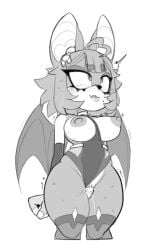 4chan_anon anthro bat bat_ears bat_wings big_breasts bite biting_lip blush bodily_fluids breasts clenched_teeth clothing clothing_aside deep_penetration ejaculation erect_nipples exposed_breasts eyes_rolled_up fan_character female fingerless_gloves genital_fluids genitals gloves handwear juri_the_vamp leaf-nosed_bat legwear leotard leotard_aside mammal membrane_(anatomy) membranous_wings microbat monochrome nipples penetration precum sex solo standing standing_sex teeth thick_thighs thigh_highs twitching vaginal_fluids vaginal_squirting vampire_bat vulva wings yangochiropteran