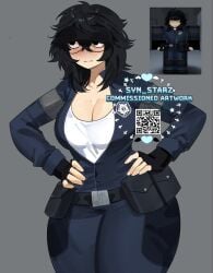 1girls breasts cleavage clothed expendable_(pressure) female female_only jumpsuit pressure_(roblox) reference_image roblox roblox_avatar roblox_game robloxian solo syn_starz tagme thick_thighs thighs watermark