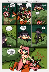 2026 absurd_res american_opossum amy_rose anthro areola badger big_breasts bite biting_leg blue_eyes breast_pinch breasts brown_areola brown_body brown_eyes brown_fur brown_pubes butt catfight comic dialogue english_text eulipotyphlan female fight forest fur genitals green_eyes group hair hedgehog hi_res himitsu male mammal marsupial multiple_scenes mustelid musteline nipples nude nude_anthro nude_female nude_male orange_body orange_fur pinch pink_areola pink_body pink_fur pink_hair pink_nipples pink_quills plant pubes purple_body purple_fur quills_(anatomy) sega shrub sonic_boom sonic_the_hedgehog_(series) speech_bubble sqootshy sticks_the_jungle_badger tan_arms tan_breasts tan_hands tan_mouth text tree trio url virginia_opossum vulva