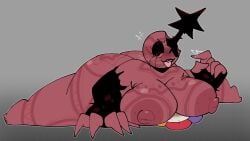 big_ass big_breasts big_woman blush bobette_(dandy's_world) crushed_by_breasts crushing dandy's_world dandy_(dandy's_world) hard_nipples pokerjokerful roblox spread_legs squish tongue_out twisted_bobette_(dandy's_world) willing