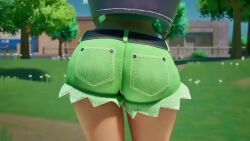 1girls animated ass_focus bouncing_breasts clothed clothing female green_shorts grey_shirt huge_ass huge_breasts human large_breasts nonsexual pale_skin public red_hair scarlet_(scarlet_skips) scarlet_(yerkdiff) scarlet_skips solo tagme video yerkdiff