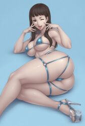 kuon_ichinose persona_5 persona brown_hair stripper_clothes revealing_clothes revealing_outfit posing posing_for_the_viewer ai_art ai_generated big_ass big_butt