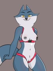 1girls 2023 2d anthro areola areolae biped blue_fur breasts caba_(artist) canid canine canis clitoris completely_naked completely_naked_female completely_nude completely_nude_female dark_nipples female female_anthro female_only fur furry harness illumination_entertainment mammal multicolored_fur naked naked_female nipples nude nude_female piercing piercings porsha_crystal pussy simple_background simple_coloring simple_shading sing_(movie) sing_2_(movie) tail tape taped_nipples thighs white_fur wolf wolf_ears wolf_girl wolf_tail yellow_eyes