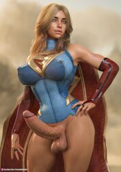 1futa 3d blonde_hair bottomless clothed clothing dc dc_comics futa_only futanari human injustice_2 kara_danvers kara_zor-el light-skinned_futanari light_skin partially_clothed penis solo source_request supergirl superman_(series) thejaderabbit