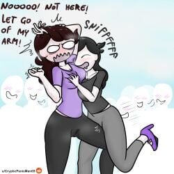 armpit_fetish armpit_sniffing being_watched blush crypticpenisman69 dubious_consent embarrassed embrace faceless_character high_heels hugging incest jaiden jaiden_animations jaidens_mom mother mother_and_daughter pushing_away sniffing sniffing_armpit soaked_pussy sweat sweaty_armpits wet_pussy youtube youtuber yuri