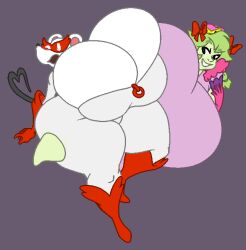 2girls anthro bestthe big_ass big_breasts boob_window breasts_bigger_than_head clothed female female_only furry huge_breasts hyper_breasts lady_bow mario_(series) ms._mowz new_super_mario_bros._u_deluxe no_bra oversized_breasts paper_mario paper_mario:_the_thousand-year_door super_crown